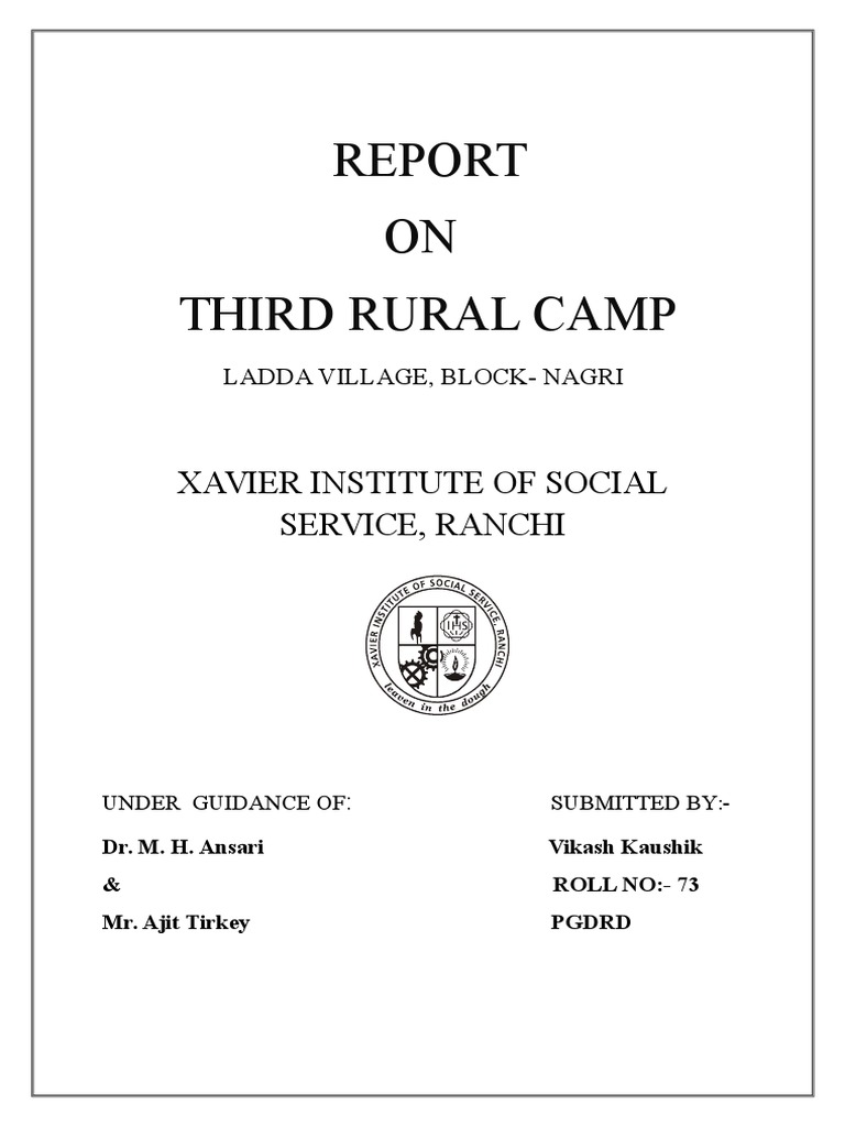 Report On Third Rural Camp Pdf