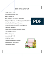 First Grade Supply List