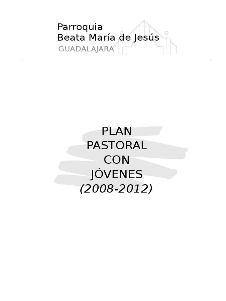 Plan Pastoral Con Jóvenes | PDF | Sacerdote | Juventud