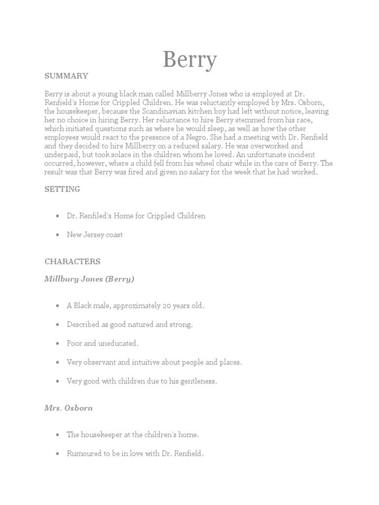 Millbury Jones (Berry) | PDF