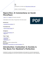 Hypocrites - A Commentary On Surah Munafiqun PDF