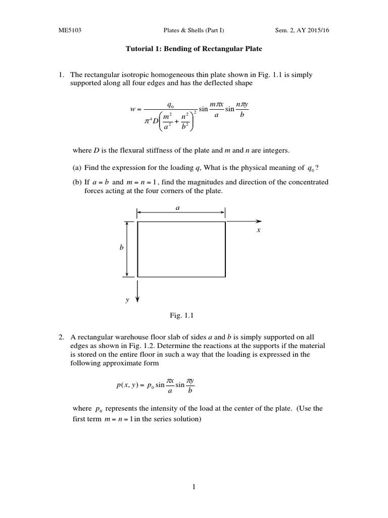 Bending Analysis of Rectangular Plates | PDF | Technology & Engineering