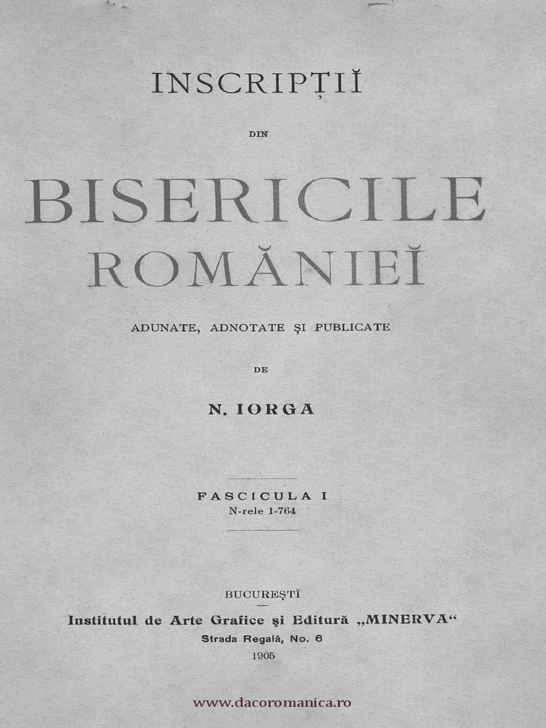 15 Inscriptii Din Bisericile Romaniei 1 764 | PDF