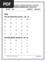 LKG English FinalTerm Worksheet