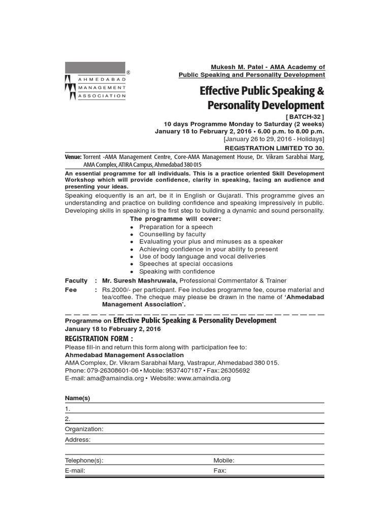 Public Speaking & Personality Course | PDF | Career & Growth | Art