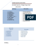 Aktivitetet Sportive 2014-2015