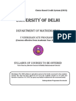Mathematics Delhi University Syllabus