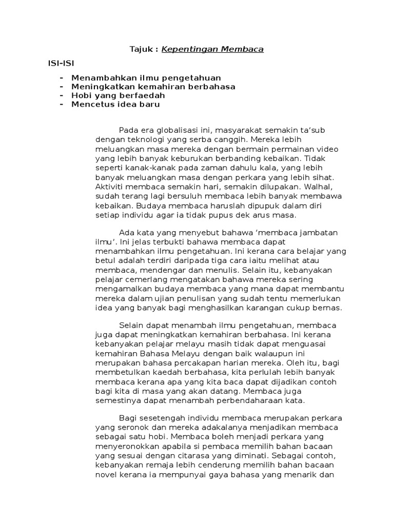 Kepentingan Membaca Pdf