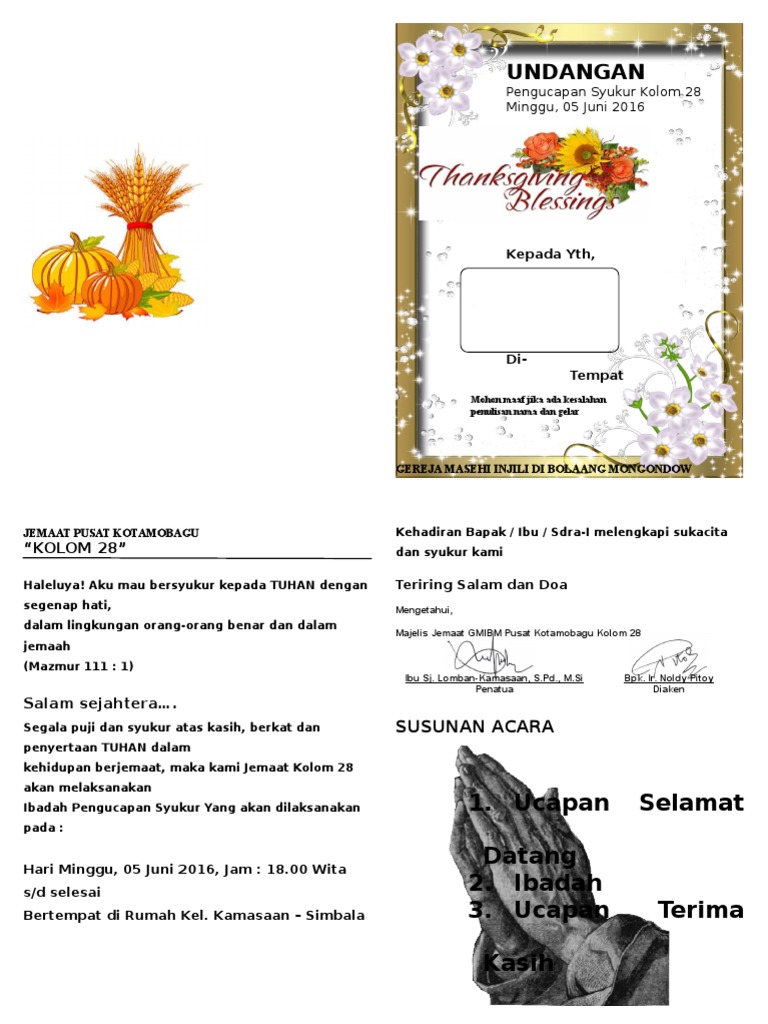 82 Koleksi Contoh Undangan Syukuran Nikah Kristen Gratis