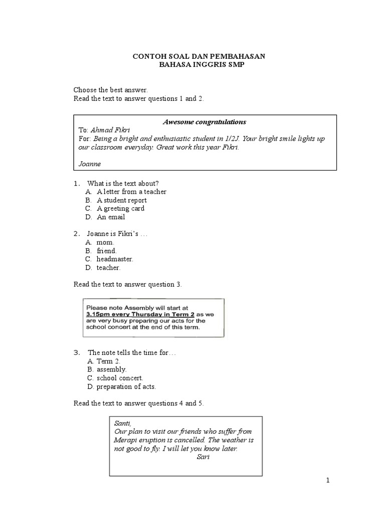 Soal Latihan UN SMP Bahasa Inggris Petal Flowers