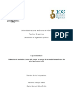 Experimento 8. Balance de Materia y Energía en Un Proceso de Acondicionamiento de Aire (Pscometría)