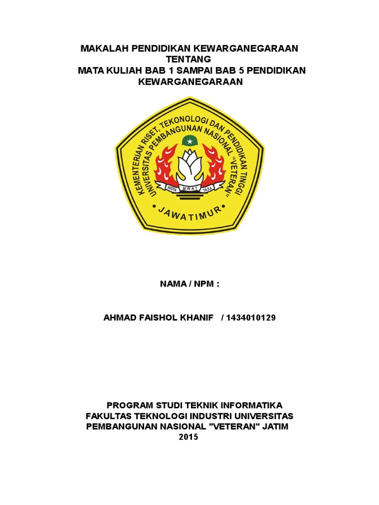 Makalah Tentang Pendidikan Kewarganegaraan Di Perguruan Tinggi Terkait Pendidikan