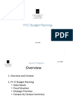 University of Alaska - Board of Regents - 2016 Budget Planning document