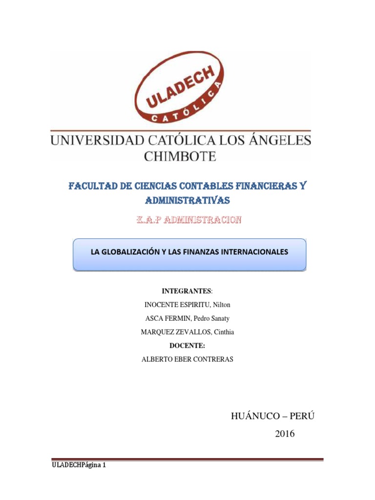 Globalización y Finanzas Internacionales | PDF | Tipo de cambio | Inflación