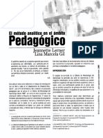 El Metodo Analitico en Ambito Pedagogico