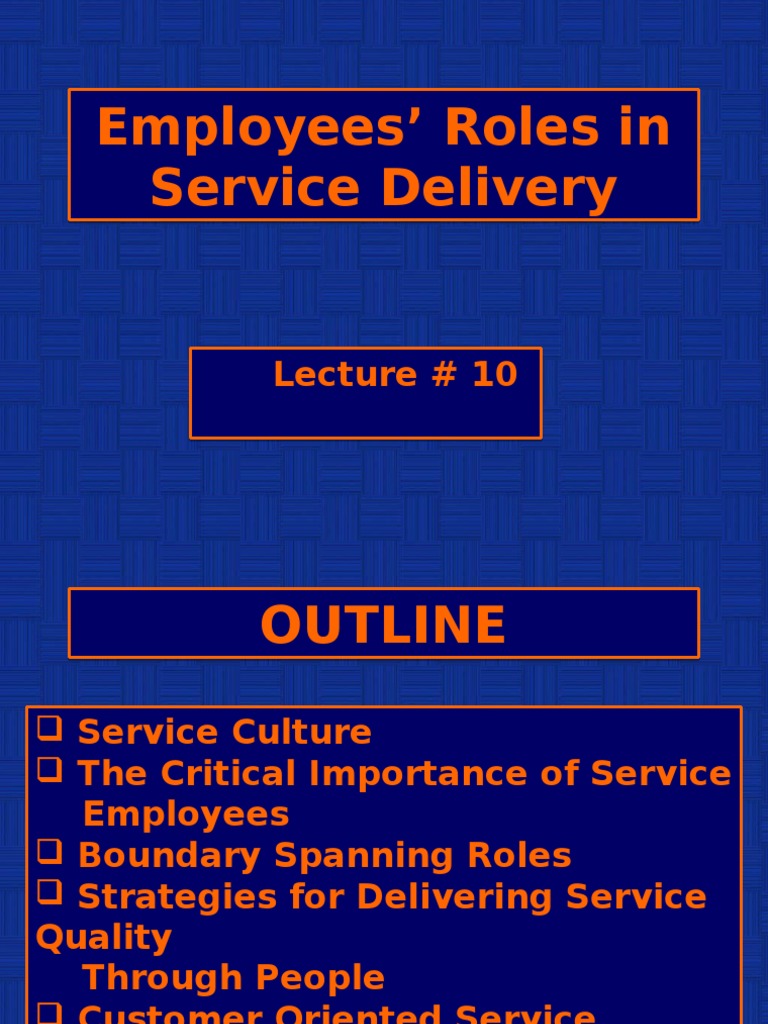 Employee Roles in Service Delivery | PDF | Employment | Behavioural ...