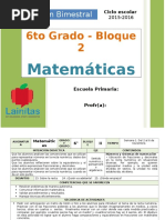 Plan 6to Grado - Bloque 2 Matemáticas