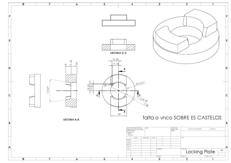Locking Plate Technical Drawing | PDF | Technology & Engineering