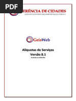 Alíquotas de Serviços do Município de Pereiras