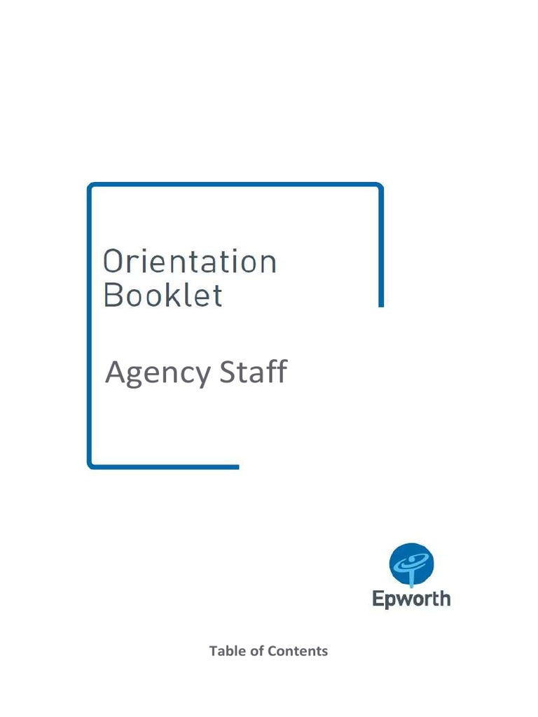 Epworth Richmond Agency Staff Orientation Booklet MAY 2016 PDF