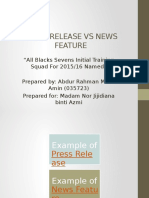 Press Release Vs News Feature Corporate Version