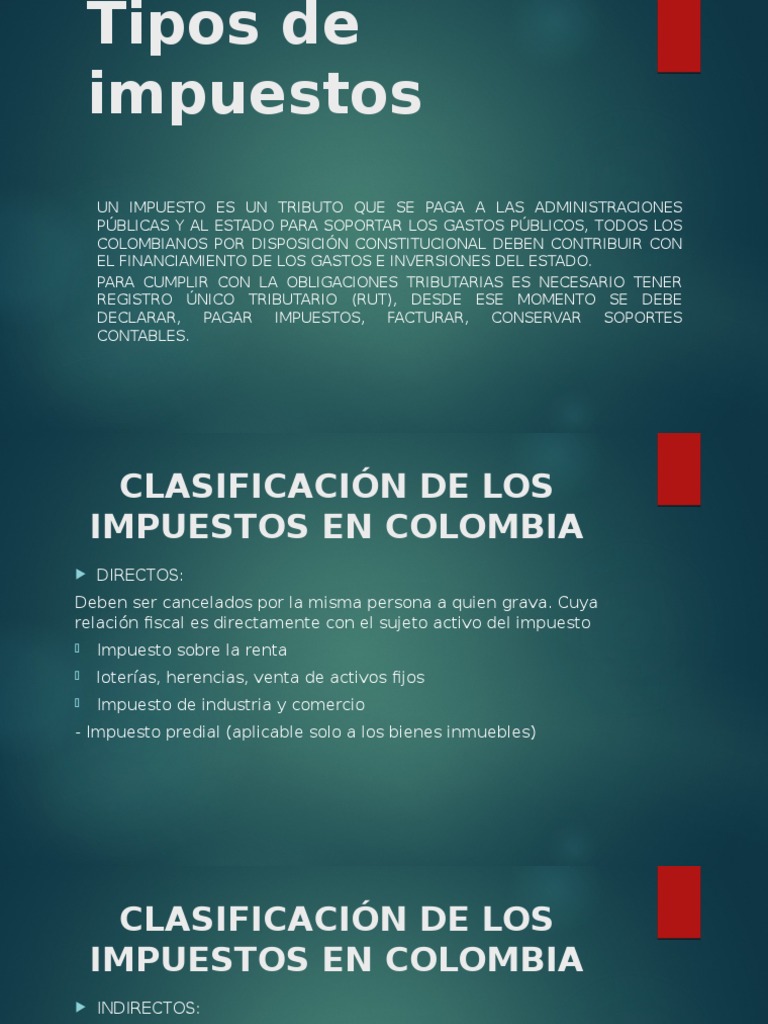 Tipos de Impuestos | PDF | Impuestos | Impuesto sobre la renta