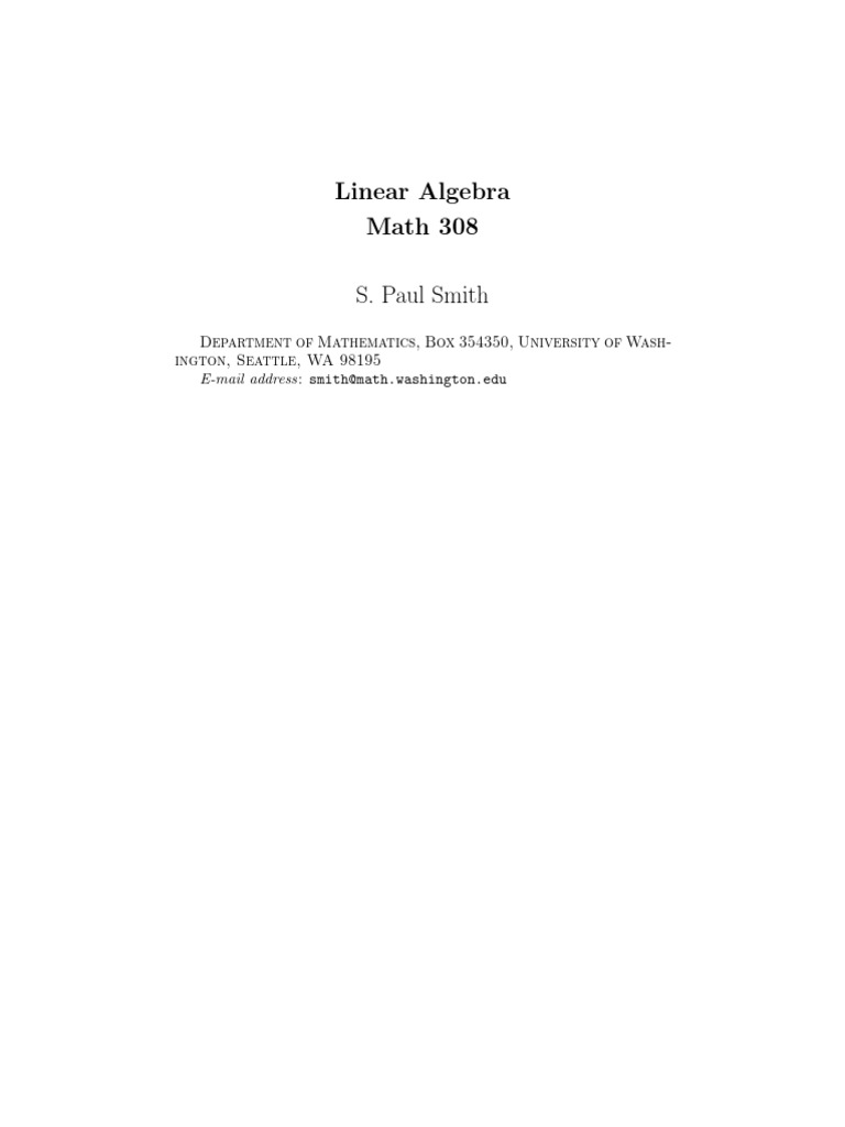 Linear Algebra Overview for Math 308 | PDF | Matrix (Mathematics ...