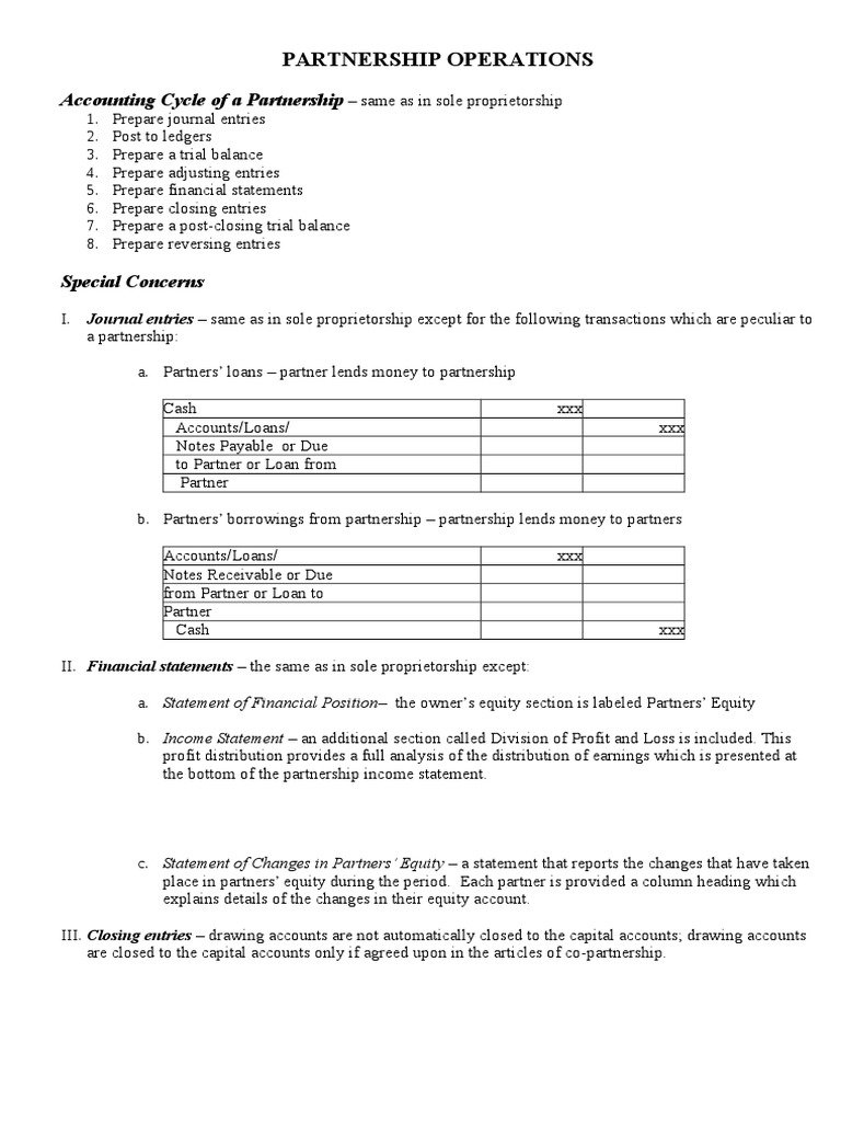 Partnership Accounting Operations Guide | PDF | Debits And Credits ...