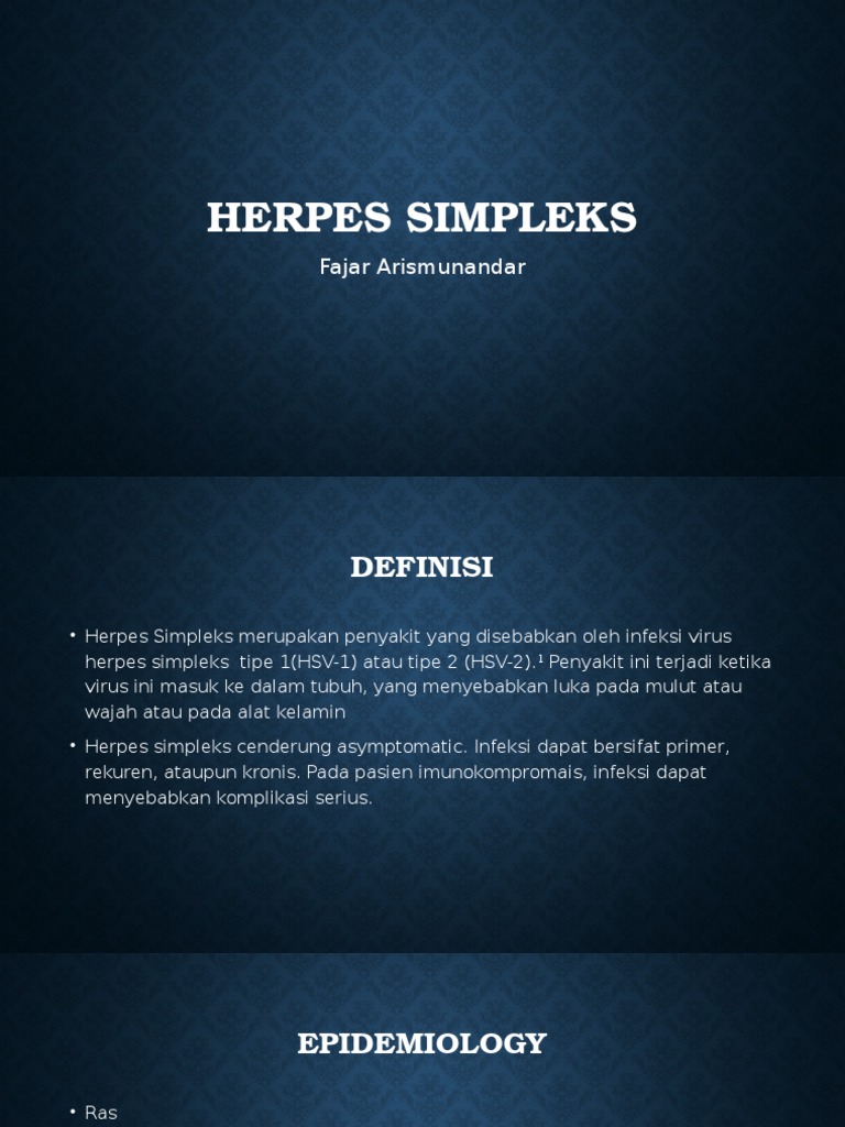 herpes simplex tipe 1 menyebabkan