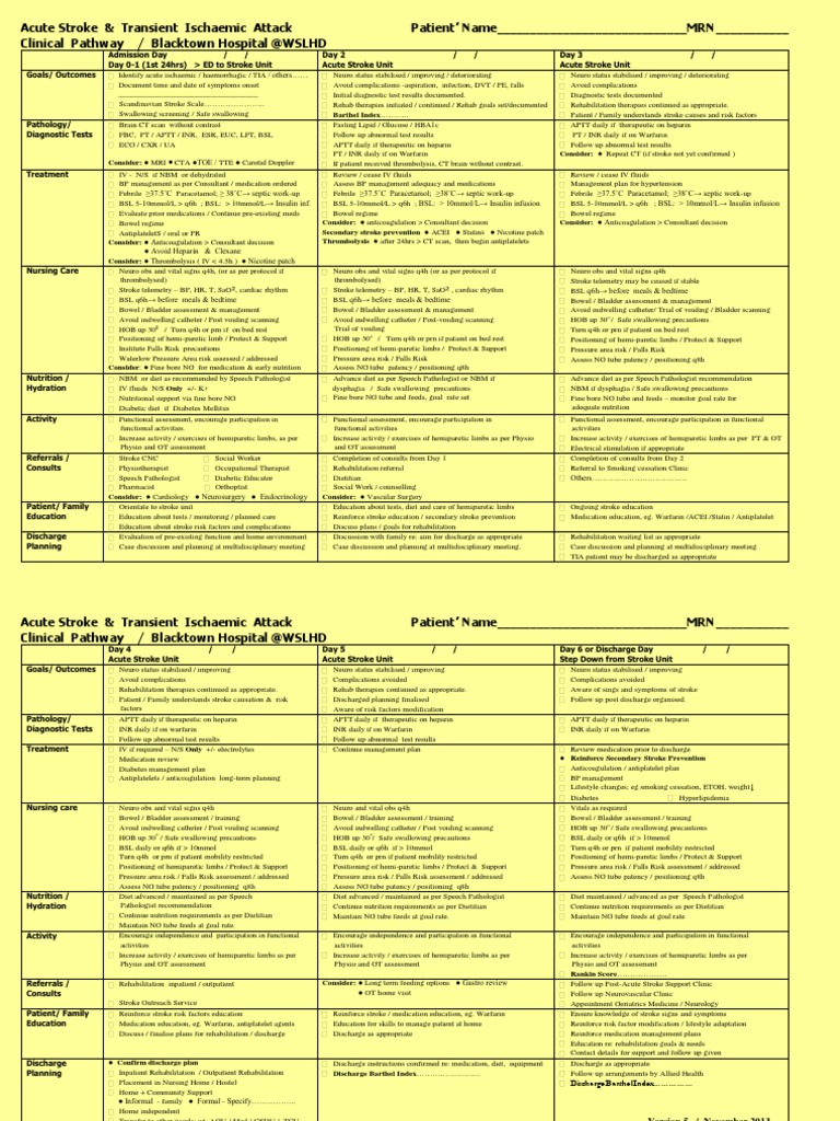Acute Stroke Management Pathway Guide | PDF | Stroke | Physical Therapy