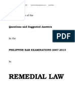 2007 2013 REMEDIAL Law Philippine Bar Examination Questions and Suggested Answers JayArhSals