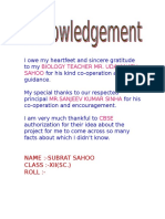 Bio Acknowledgement Page For Investigaory Project