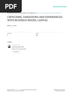 Criticisms Variations and Experiences With Business Model Canvas1 PDF