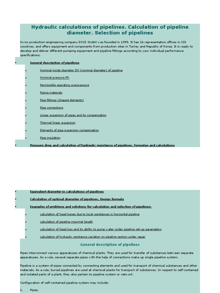 Hydraulic Calculations of Pipelines PDF Reynolds Number Viscosity
