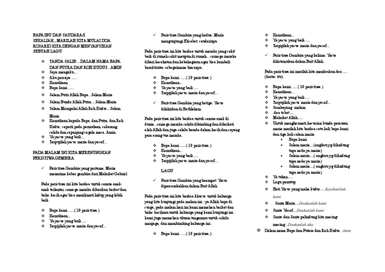 Susunan Doa Rosario | PDF