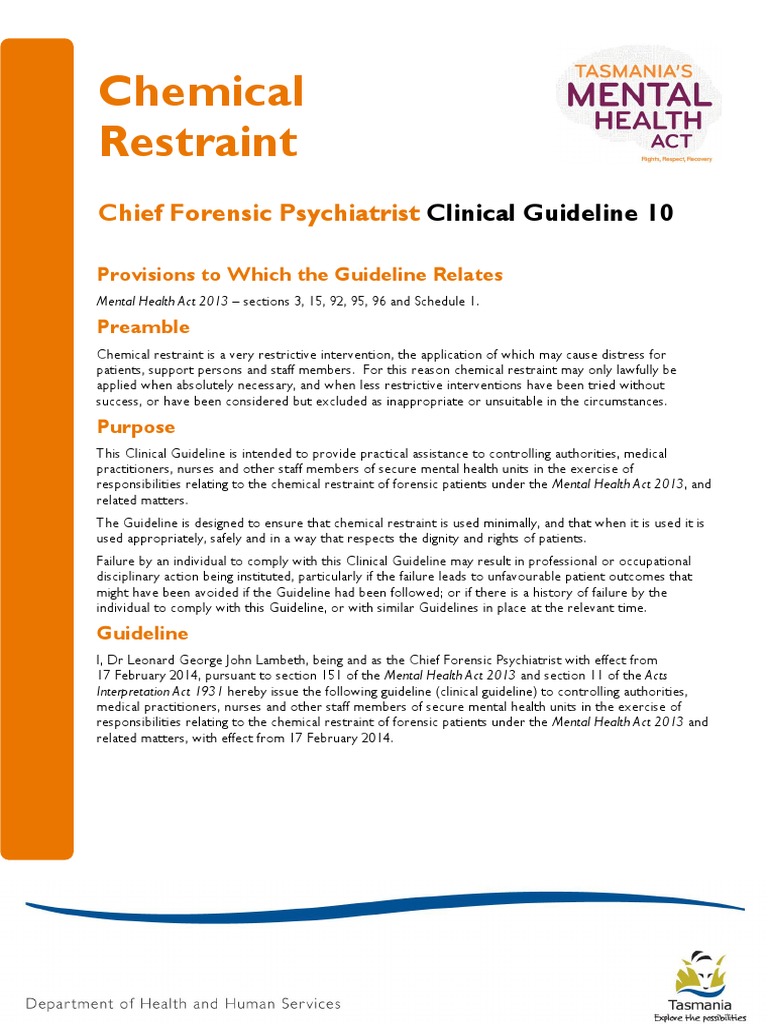 24 CFP Clinical Guideline 10 Chemical Restraint Forensic Psychiatry