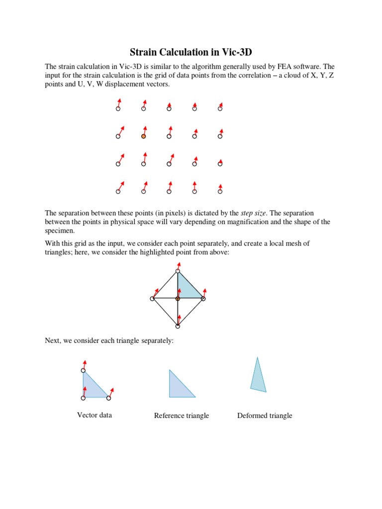 Strain Calculation in Vic-3D Explained | PDF