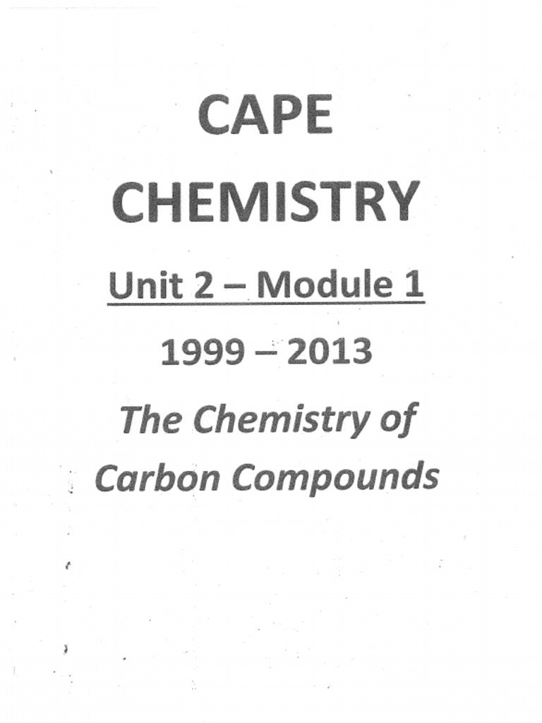 Cape Chemstry Unit 2 - Module 1 | PDF