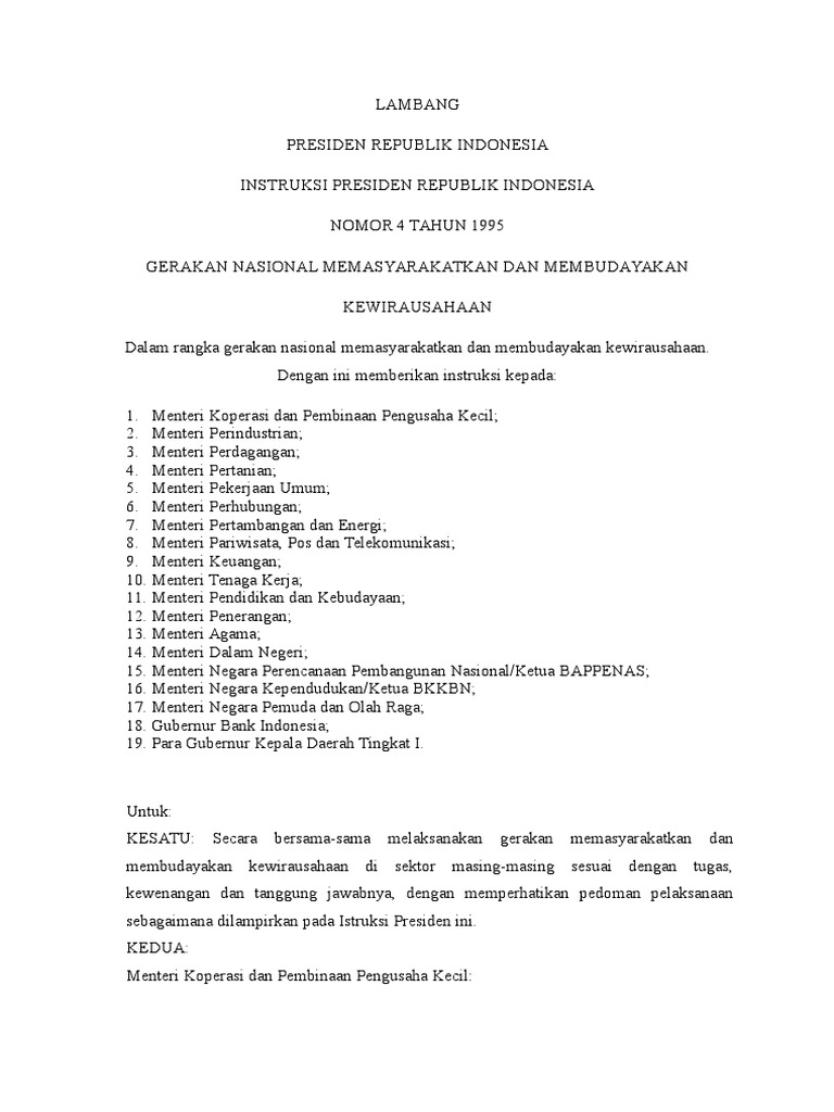 Contoh Surat Instruksi