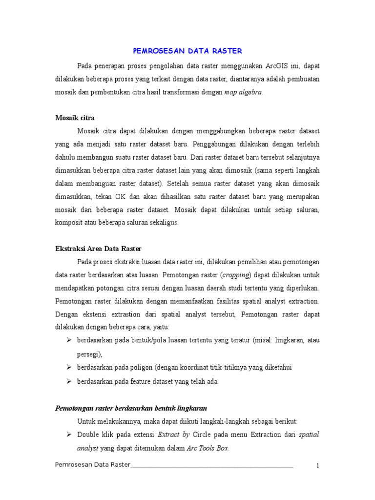 Panduan Pemrosesan Data Raster ArcGIS | PDF | Komputer