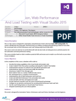 Test Automation, Web Performance and Load Testing With Visual Studio 2015