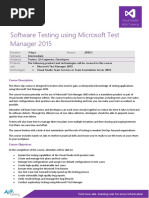 Software Testing Using Microsoft Test Manager 2015: Visual Studio ALM Training