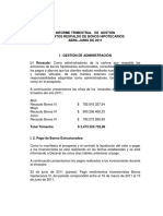 Informe de Gestion Segundo Trimestre de 2011