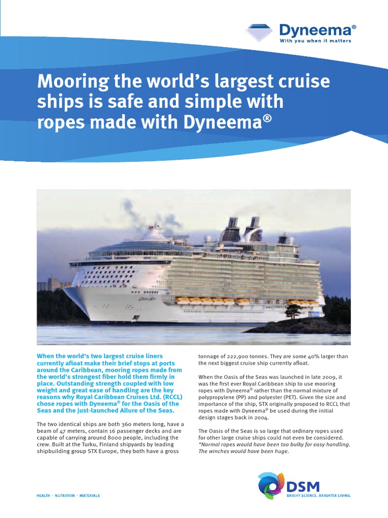 Dyneema® Ropes for Cruise Ship Mooring | PDF