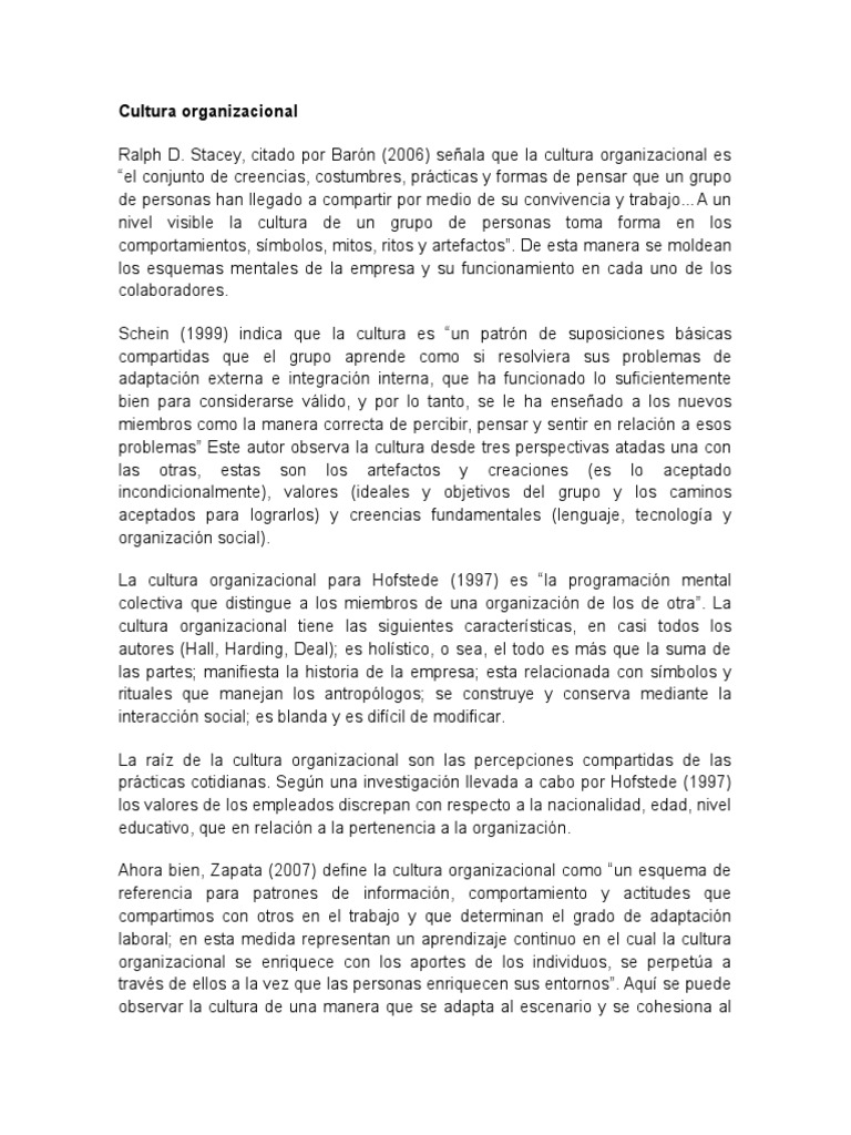 Cultura y Clima Organizacional | PDF | Cultura organizacional ...
