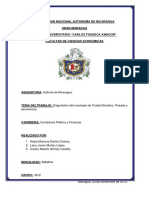 Diagnostico Del Municipio de Ciudad Sandino Pasado y Pervivencia