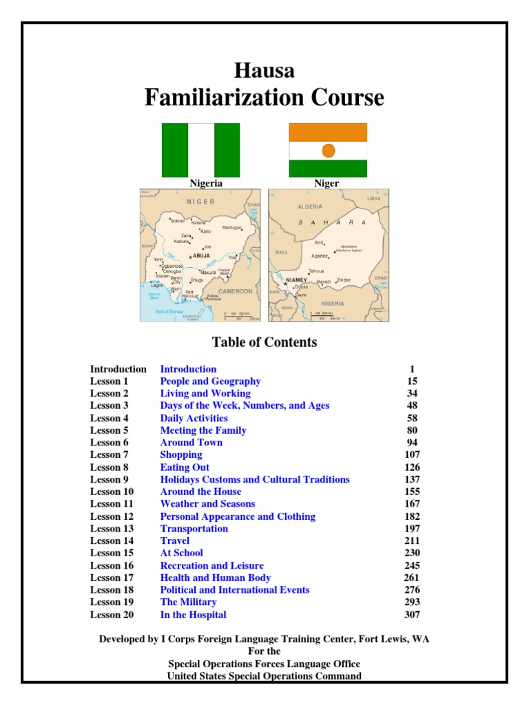 Hausa Language Familiarization Guide | PDF | Grammatical Gender | Africa