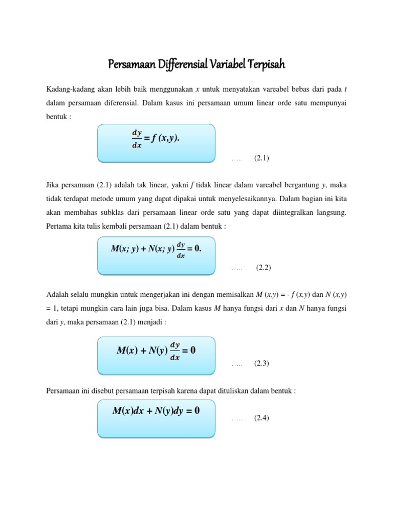 28+ Contoh Soal Persamaan Diferensial Dengan Variabel