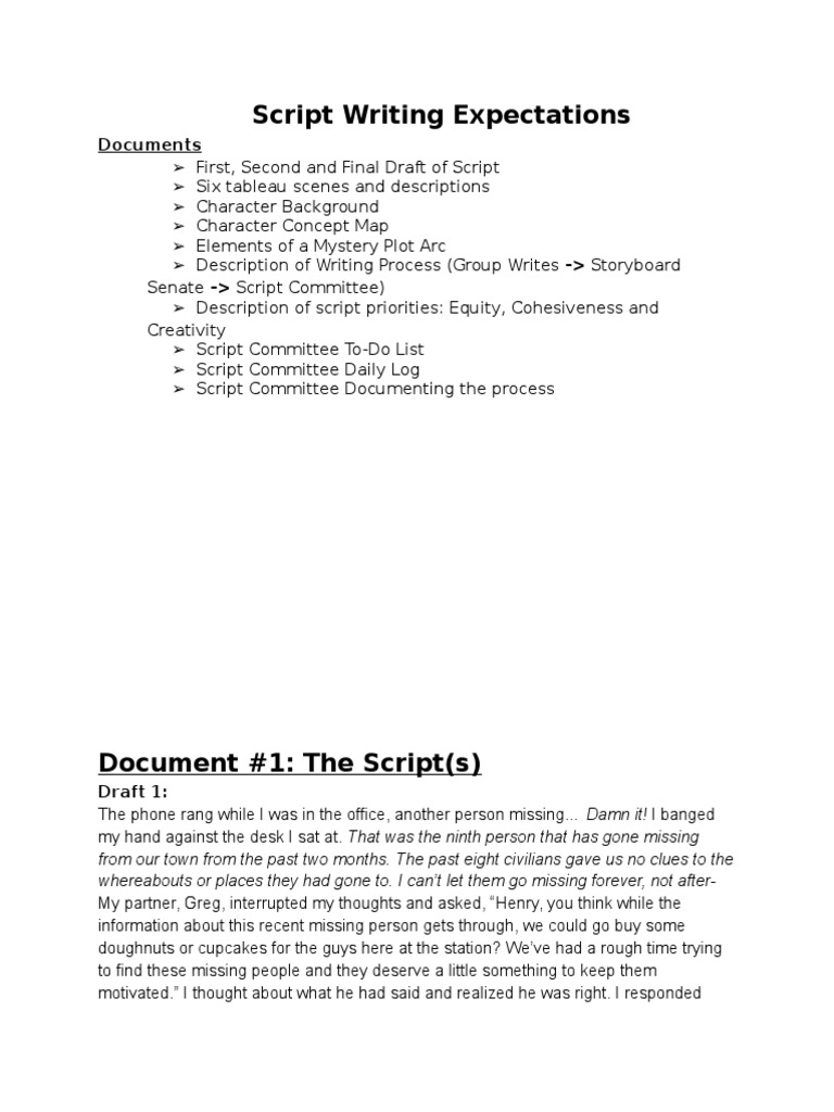 Script Writing Guidelines and Process | PDF | Forensic Science | Violence