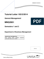 Tutorial Letter 103/3/2014: General Management